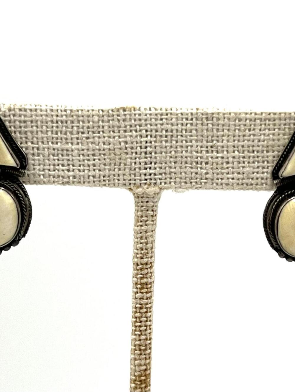 Vintage Sterling Silver Native Style Hinged Drop Earrings